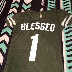 Green #1 blessed shirt.